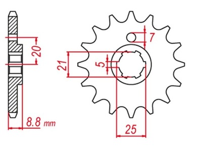 GROSSKOPF ЗУБЧАТКА ПЕРЕДНЯ 725 13 HUSQVARNA CR/WR