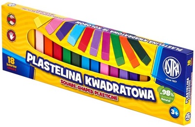 Plastelina kwadratowa, 18 kolorów