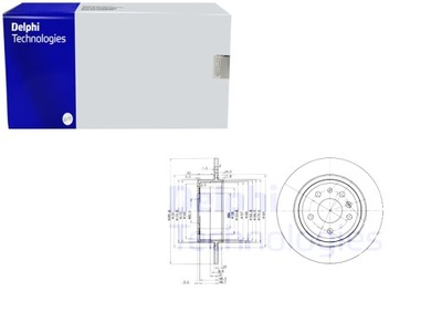 ДИСКИ ТОРМОЗНЫЕ ТОРМОЗНЫЕ 2 ШТУКИ. ЗАД SAAB 9-5 1.9D-3.0D 09.97-12.09 DELPHI