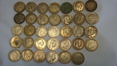 Zestaw 34 monet 1 korona Austro Węgry