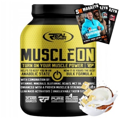 REAL PHARM MUSCLE ON 2270G GAINER BIAŁKO SIŁA MASA REGENERACJA MUSKULATURA