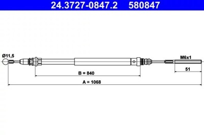 ATE 24.3727-0847.2 ТРОС HAM.LEWA CITROEN C8 02-