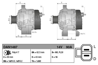 GENERADOR DENSO DAN1487  