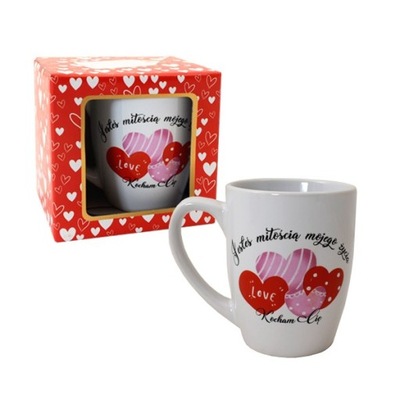 PREZENT NA WALENTYNKI KUBEK Z NAPISEM 300ml