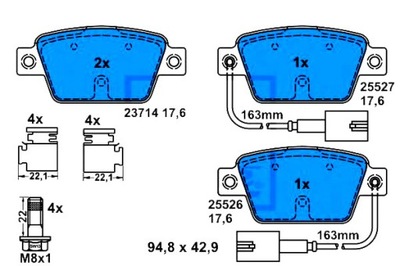 Ate тормозные колодки тормозные alfa romeo mito chrysler delt фото №1