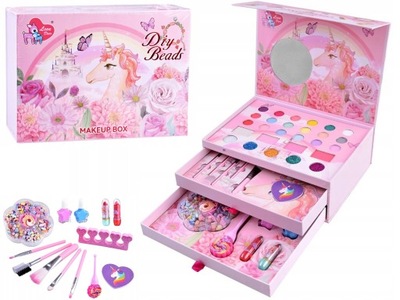 KUFEREK KOSMETYKÓW DLA DZIECI ZESTAW PIĘKNOŚCI DO MAKIJAŻU JEDNOROŻEC