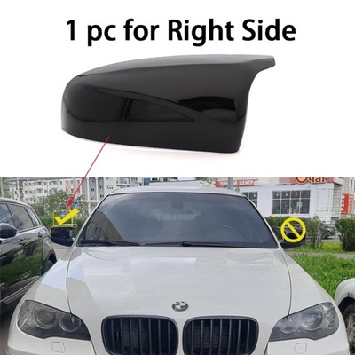 CARBÓN FIBER LOOK GLOSSY BLACK REARVIEW SIDE MIRROR COVER CAPS HORN ~60243  