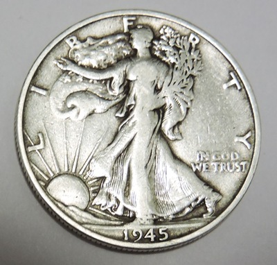 USA half dollar 50 cents 1945S Liberty Walking