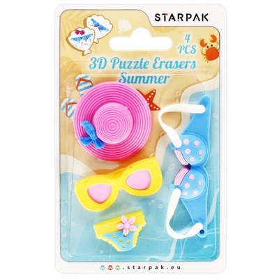 Gumka do mazania 3D puzzle Summer 4szt STARPAK 505325