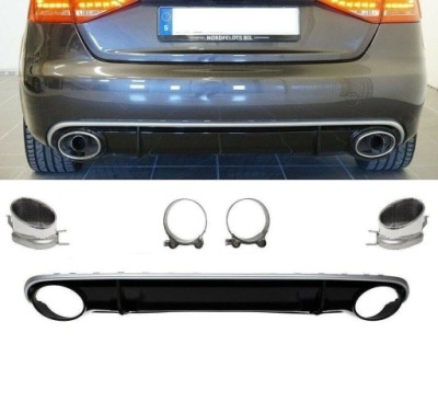 Диффузор спойлер накладка audi a4 b8 07-11 rs look фото №1