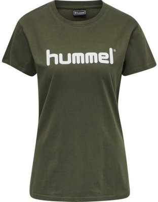 HUMMEL KLASICKÉ ZELENÉ TRIČKO LOGO KONTRAST W8D HMR__S