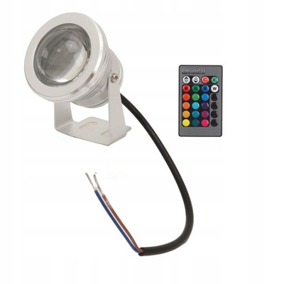 LAMPA BASENOWA PODWODNA ŚWIATŁA LED PILOT RGB IP68 WODOODPORNA DO BASENU