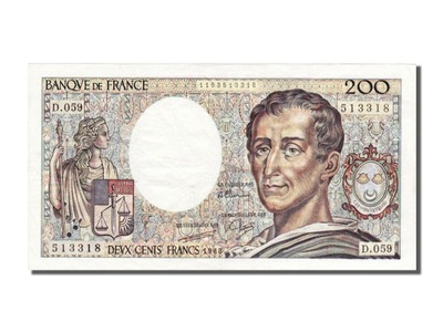 Banknot, Francja, 200 Francs, Montesquieu, 1988, A