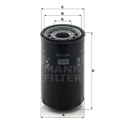 FILTR, HIDRÁULICO EN FUNCIONAMIENTO MANN-FILTER WD 11 001  