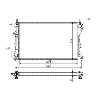 CHLODNICA, SISTEMA DE REFRIGERACIÓN DEL MOTOR HART 605 990  