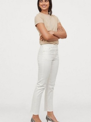 spodnie skinny low białe H&M 31/32 42 O46