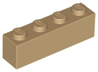 LEGO 3010 Belka 1x4 piaskowy ciemny dark tan