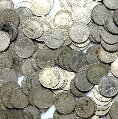 Francja - monety - 100 Franków 1954-1955 - Zestaw 50 sztuk monet - MIX