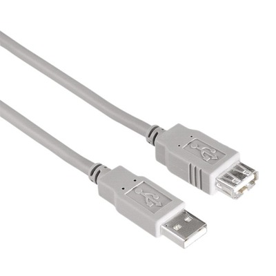 HAMA Długi szary kabel Przedłużacz USB 2.0 A-A 3M