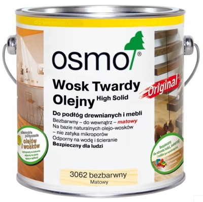 Olej OSMO 3062 WOSK TWARDY OLEJNY Matowy 0,75 L