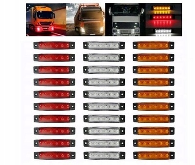 30X LUCES FAROS OBRYSOWE LUZ DE POSICIÓN DE CERCO 6 DIODO LUMINOSO LED 12V 24V  