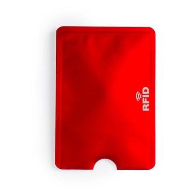 Etui na kartę kredytową, ochrona RFID czerwony