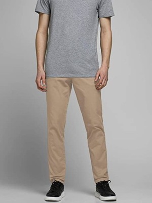 JACK JONES SPODNIE CASUAL CHINOSY BEŻ 31/32 1SXF