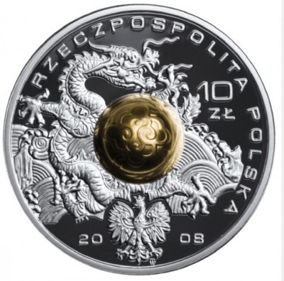 Moneta 10 zł Pekin kula 2008 MENNICZA