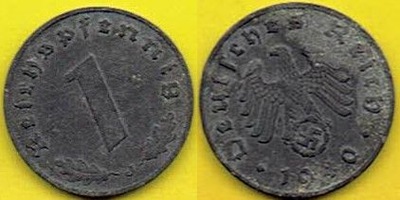 NIEMCY 1 Reichspfennig 1940 r. J