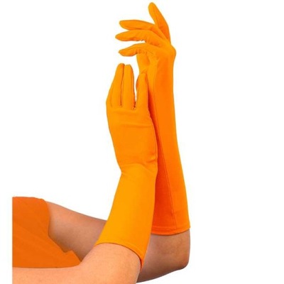rękawiczki POMARAŃCZOWE eleganckie NEONOWE 80