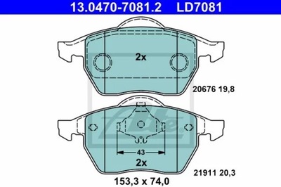 13.0470-7081.2 ZAPATAS HAM.CERAMIC PARTE DELANTERA VW GOLF IV 97-  