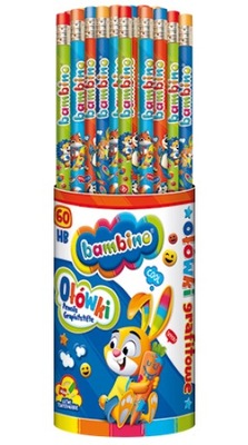 Ołówki z gumką Bambino 60 sztuk