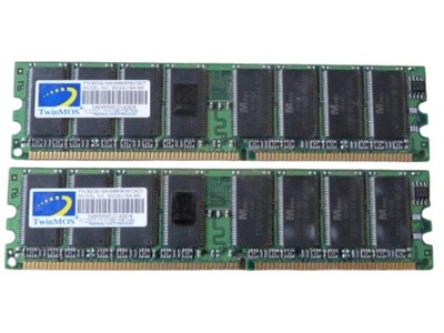 Pamięć DDR 1GB 400MHz PC3200 2x 512MB Dual Twinmos Gwarancja