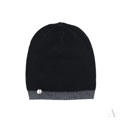 Kaszmirowa czapka z zawieszką beanie