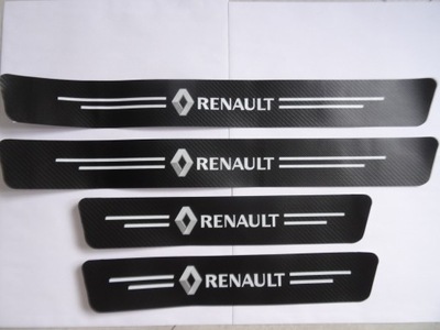 PEGATINAS BRIDAS PELÍCULA DE PROTECCIÓN AL UMBRALES RENAULT CARBÓN  