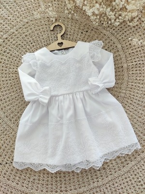 Biała Sukienka do chrztu dla dziewczynki IGA 62