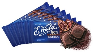 Czekolada mocno gorzka - 80% kakao E.Wedel 7 sztuk x 80 g