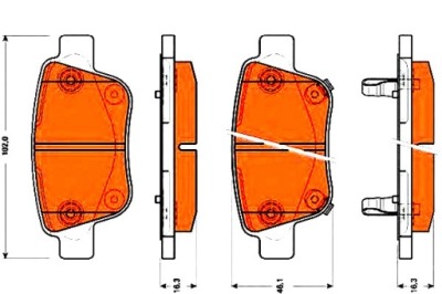Trw гальмівні колодки гальмівні toyota alphard / vellfire 3.5 фото №1