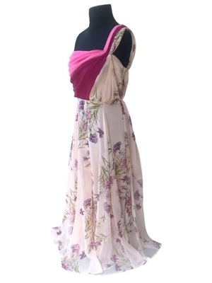 ASOS różowa suknia sukienka w kwiaty 40 L MAXI