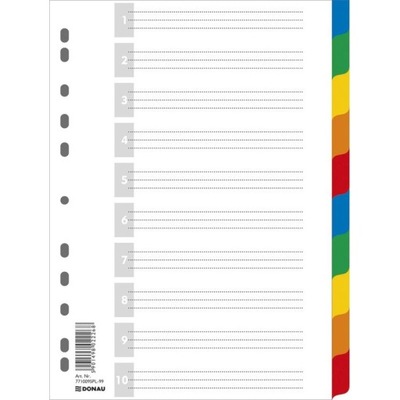 100L371 Przekładki DONAU, PP, A4, 225x297mm,