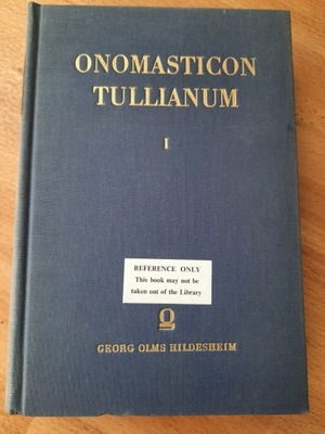 Onomasticon Tullianum vo. 1 Cyceron