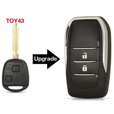 MODIFIED FLIP REMOTE KEY SHELL CASE FOB FOR TOYOTA CAMRY COROLLA PRA~51494