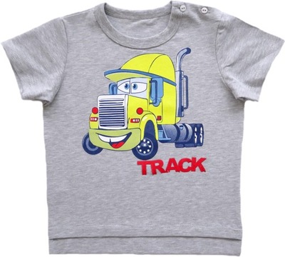 Bawełniana koszulka z ciężarówką AIPI 116 szara