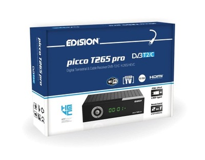 Tuner DVB-T2 Edision Picco T265 Pro H265 HEVC