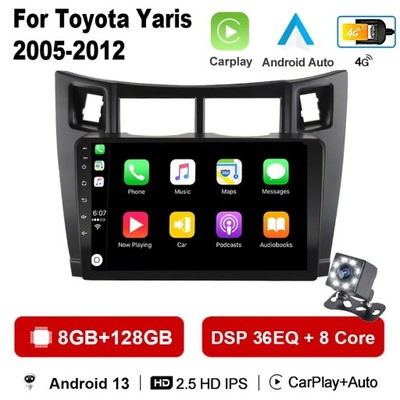 RADIO DE AUTOMÓVIL CON ANDROIDEM PARA TOYOTA YARIS 2008-2011 4G DSP WIFI CARPLAY STEREO  