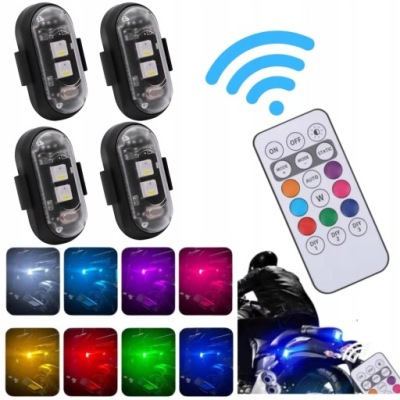 Лампа led stroboskopowa бездротова 4 штуки з пульт usb 8 кольорів фото №1