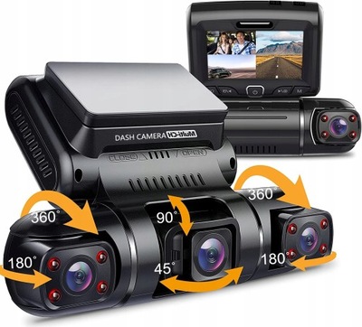 3 Channel Dash Cam 3 Lens 2K 1080P 1080P Car DVR