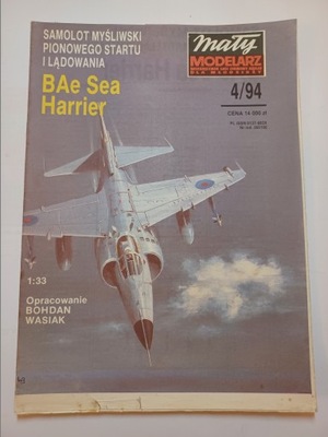 Samolot myśliwski BAe Sea "HARRIER" 1:33 Mały Modelarz numer 4/1994