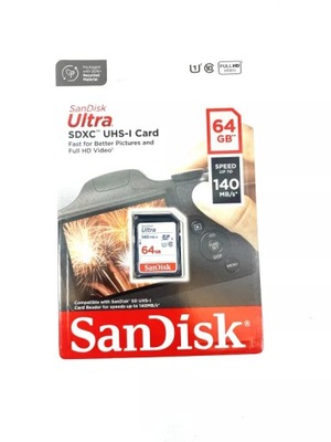 SANDISK KARTA PAMIĘCI 64GB ULTRA SDXC 64GB 140MB/S UHS-1 CLASS 10