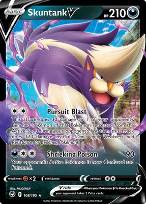Karta Pokémon - Silver Tempest - 108/195 - Skuntank V